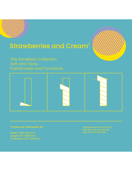 Juego de Empuñaduras y Amortiguador de Tenis Fresas y Crema