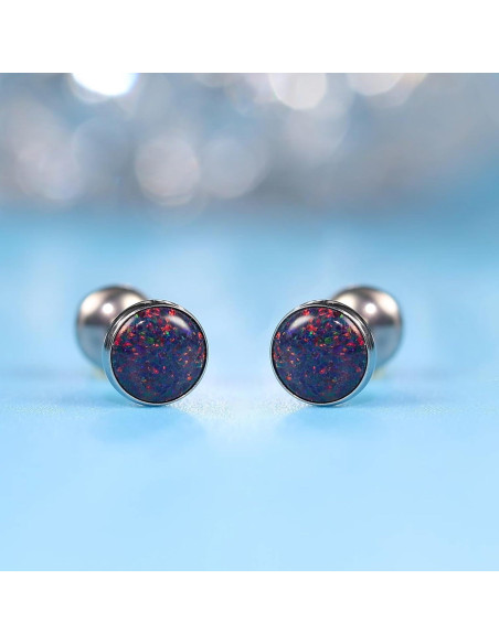 Pendientes de Titanio Hipoalergénicos Limerencia 20G con Respaldo Tornillo