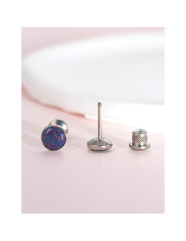 Pendientes de Titanio Hipoalergénicos Limerencia 20G con Respaldo Tornillo
