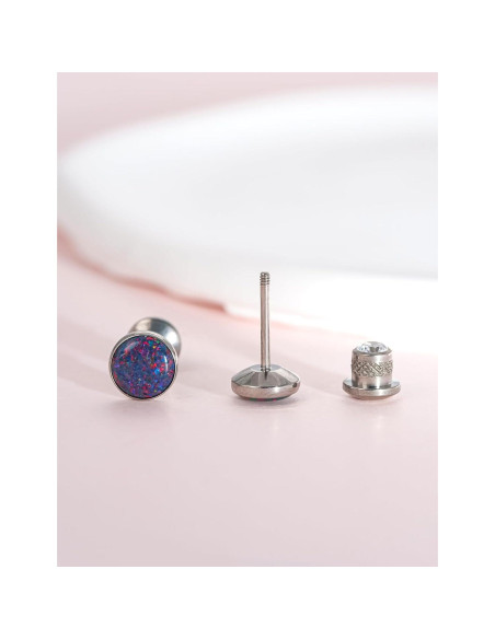 Pendientes de Titanio Hipoalergénicos Limerencia 20G con Respaldo Tornillo