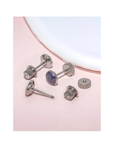 Pendientes de Titanio Hipoalergénicos Limerencia 20G con Respaldo Tornillo