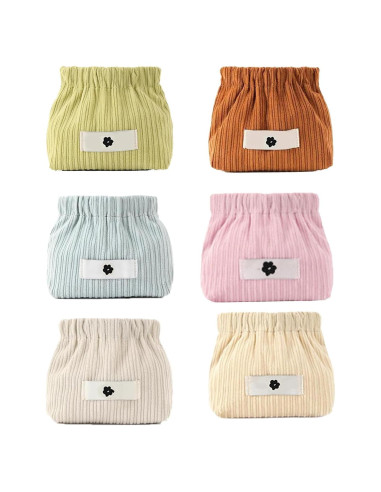 Bolsa de Almacenamiento Elástica Corduroy 6PCS - Organizador de Maquillaje