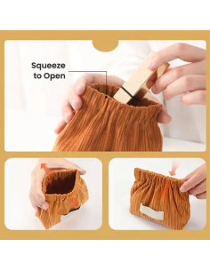 Bolsa de Almacenamiento Elástica Corduroy 6PCS - Organizador de Maquillaje 2