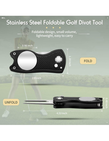 6 Herramientas de Reparación de Golf Skylety Plegables Acero Inoxidable