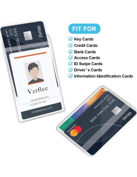 Cinta identificadora retráctil Vzrflee con 2 soportes - Negro