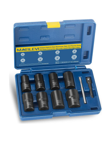 Juego de Extractores de Tuercas MABLEVI 10 Piezas Acero