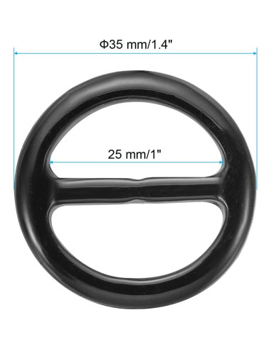 Anillo de Clip para Bufanda PATIKIL - 8 Piezas, Resina Negra