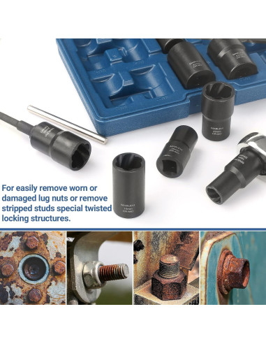 Juego de Extractores de Tuercas MABLEVI 10 Piezas Acero