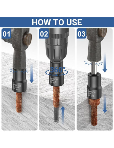 Juego de Extractores de Tuercas MABLEVI 10 Piezas Acero