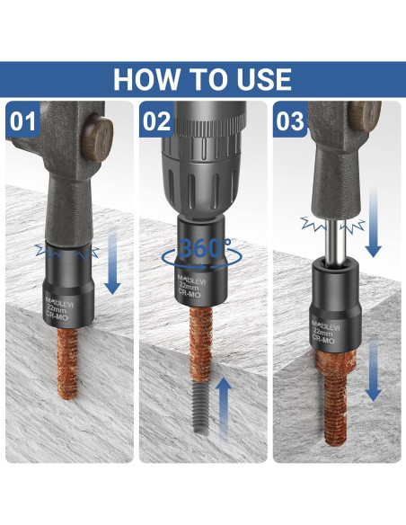 Juego de Extractores de Tuercas MABLEVI 10 Piezas Acero