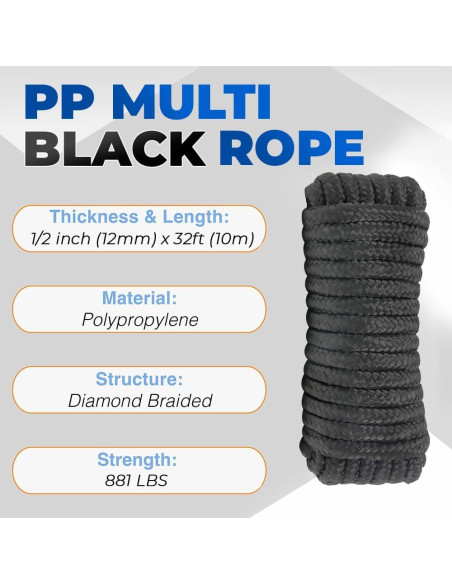 Cuerda trenzada de polipropileno GOLDEN COCK 1.27 cm x 9.75 m