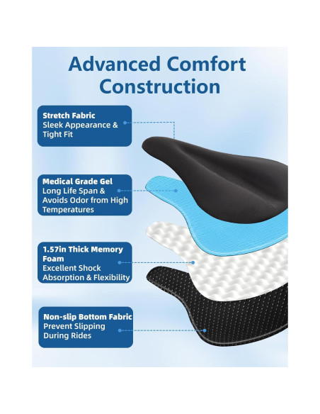 Funda de Asiento de Bicicleta Fitense con Gel 28x18cm