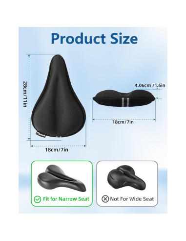 Funda de Asiento de Bicicleta Fitense con Gel 28x18cm