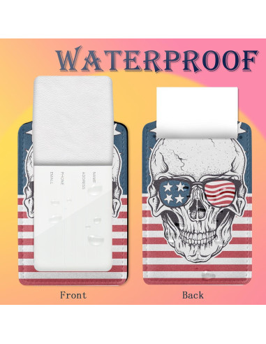 2 Etiquetas de Equipaje Smoaffly Calavera Americana Cuero