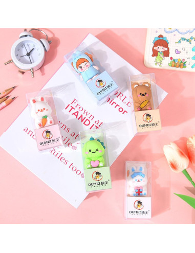 2 Sacapuntas Bsdurable Doble Agujero Transparente 40g