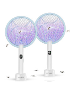 Raqueta eléctrica mata mosquitos Nymrix 4100V 2 en 1 recargable