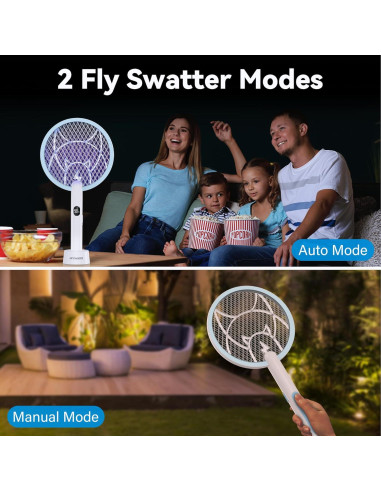 Raqueta eléctrica mata mosquitos Nymrix 4100V 2 en 1 recargable