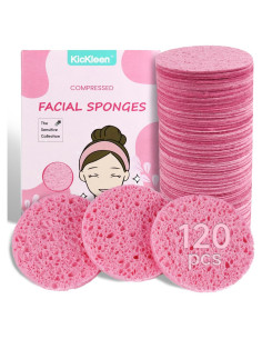 Esponjas Faciales Comprimidas Kickleen 120 Pcs Celulosa Natural