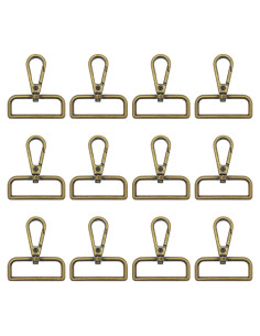 12 Cierres de Langosta D Ring Giratorio Oubaka Bronce Antiguo