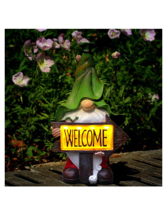 Gnomos de Jardín Solares NITOWOLF con Luz LED 30.5 cm