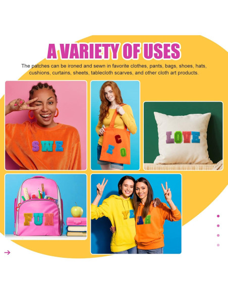 Parches Bordados de Letras A-Z Waydress 26 Pcs 7.1 cm