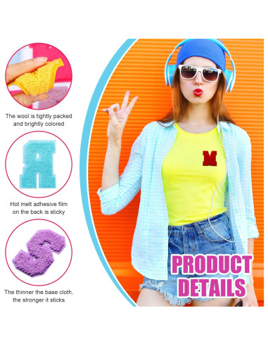 Parches Bordados de Letras A-Z Waydress 26 Pcs 7.1 cm