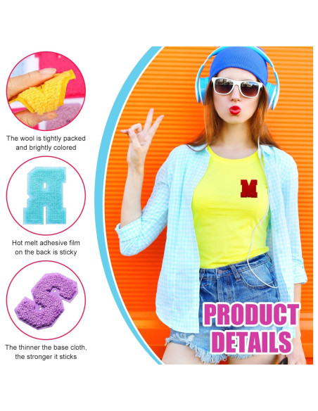 Parches Bordados de Letras A-Z Waydress 26 Pcs 7.1 cm