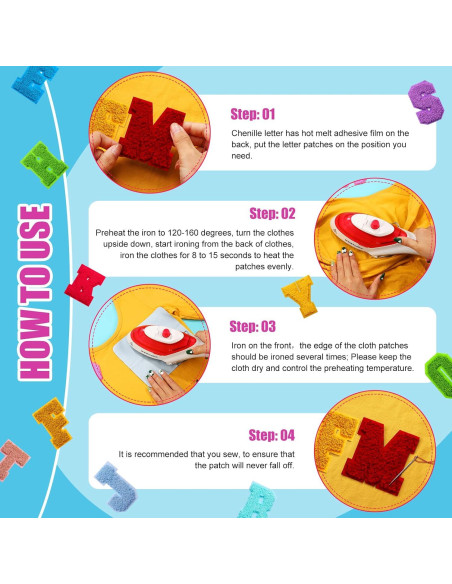 Parches Bordados de Letras A-Z Waydress 26 Pcs 7.1 cm