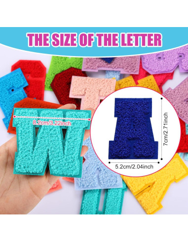 Parches Bordados de Letras A-Z Waydress 26 Pcs 7.1 cm