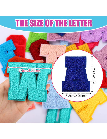Parches Bordados de Letras A-Z Waydress 26 Pcs 7.1 cm