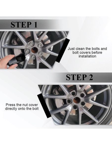 20 Cubiertas de Tuercas de Rueda 17mm Tecledsn - Negro