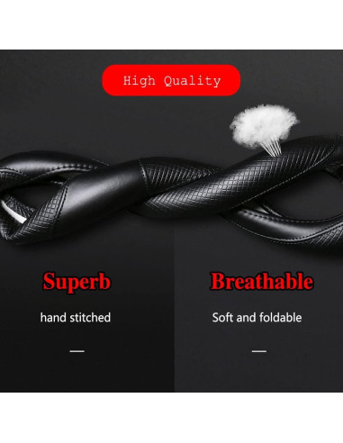 Funda de Volante de Coche Deemars 15 Pulgadas Microfibra Negra