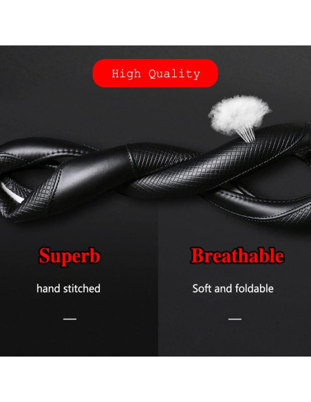 Funda de Volante de Coche Deemars 15 Pulgadas Microfibra Negra