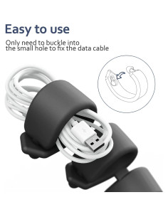 Organizador de Cables 10 Piezas Silicona ELFRhino 3 en 1 2