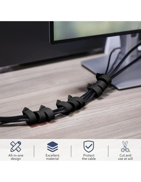 Organizador de Cables 10 Piezas Silicona ELFRhino 3 en 1