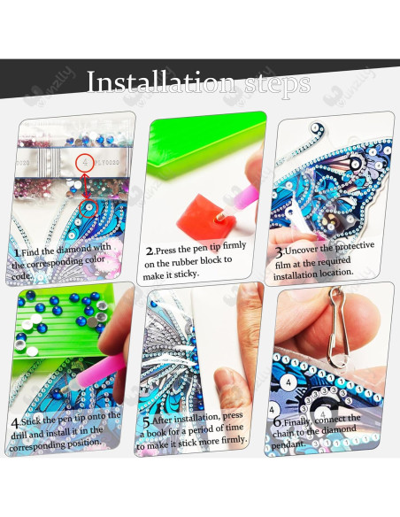 Kit de Pintura de Diamantes Yunzlly DIY Aves y Bandera 24.4x20.3cm