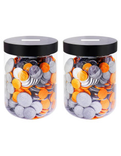 Tarro de Ahorro Grande Mczxon 1.89L Plástico Transparente 2-Pack