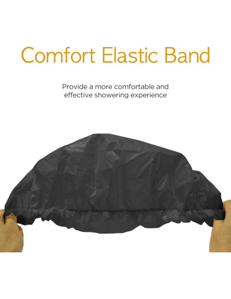 Gorro de Ducha DONNA Extra Grande Impermeable Negro 1PC