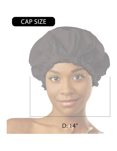 Gorro de Ducha DONNA Extra Grande Impermeable Negro 1PC