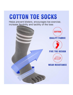 Calcetines de Dedo para Mujeres Fasot - 6 Paquetes Multicolor 2