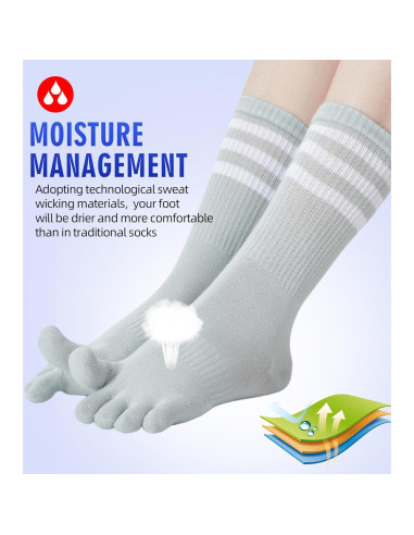 Calcetines de Dedo para Mujeres Fasot - 6 Paquetes Multicolor