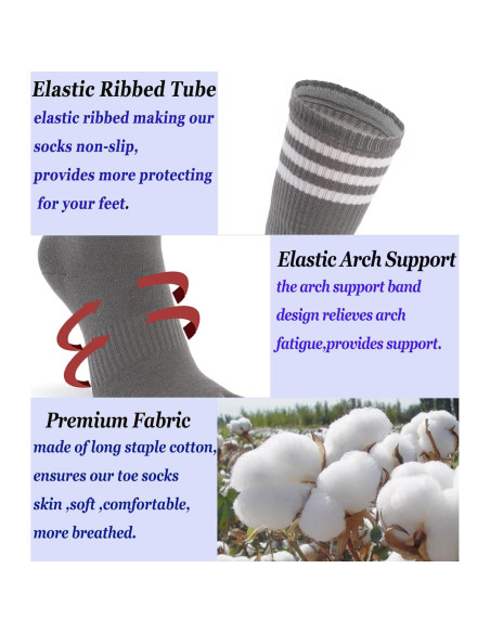 Calcetines de Dedo para Mujeres Fasot - 6 Paquetes Multicolor