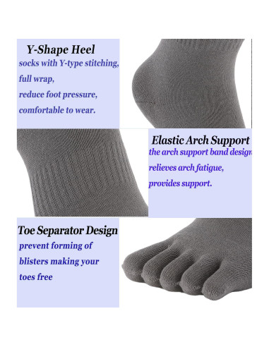 Calcetines de Dedo para Mujeres Fasot - 6 Paquetes Multicolor