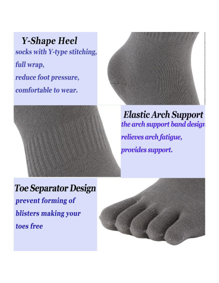 Calcetines de Dedo para Mujeres Fasot - 6 Paquetes Multicolor