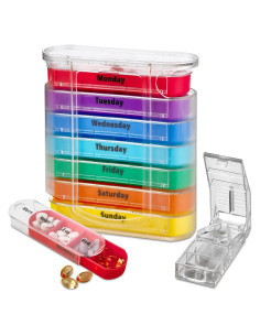 Organizador Semanal de Pastillas MEDca con Cortador V-Grip