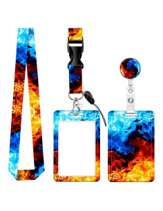 Porta Credencial SUPKOALA con Clip Retráctil y Cordón Color Fuego