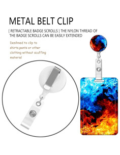 Porta Credencial SUPKOALA con Clip Retráctil y Cordón Color Fuego 2