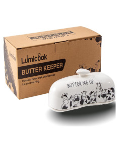 Plato para Mantequilla Lumicook Grande con Tapa de Acacia