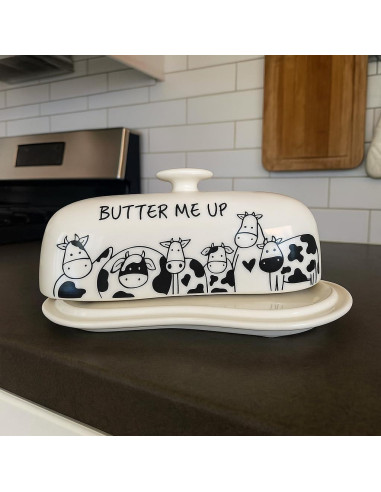 Plato para Mantequilla Lumicook Grande con Tapa de Acacia