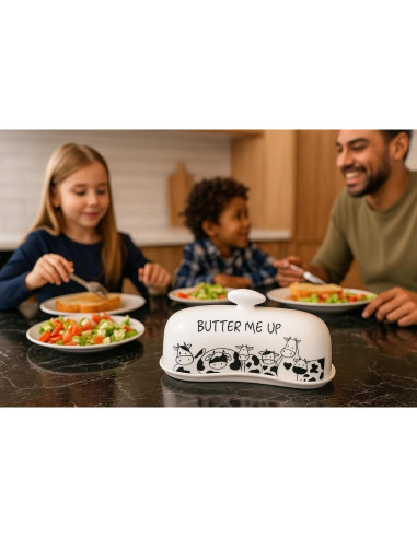 Plato para Mantequilla Lumicook Grande con Tapa de Acacia